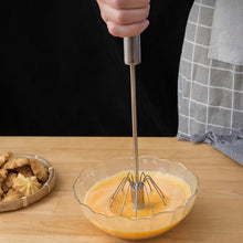 Lade das Bild in den Galerie-Viewer, Semi-Automatic Egg Beater 304 Stainless Steel Egg Whisk Manual Hand Mixer Self Turning Egg Stirrer Kitchen Egg Tools
