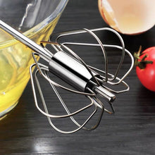 Lade das Bild in den Galerie-Viewer, Semi-Automatic Egg Beater 304 Stainless Steel Egg Whisk Manual Hand Mixer Self Turning Egg Stirrer Kitchen Egg Tools
