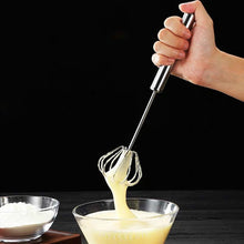Lade das Bild in den Galerie-Viewer, Semi-Automatic Egg Beater 304 Stainless Steel Egg Whisk Manual Hand Mixer Self Turning Egg Stirrer Kitchen Egg Tools
